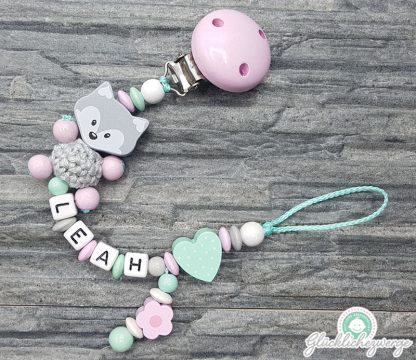 Personalisierte Schnullerkette mit Namen / Namenskette Baby